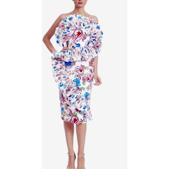 NWT Badgley Mishka Our Favorite Strapless Fan Dress. Size 10 SC3940 - Picture 1 of 8